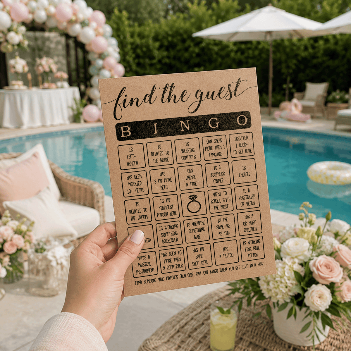 Find The Guest Bingo Bridal Shower Game