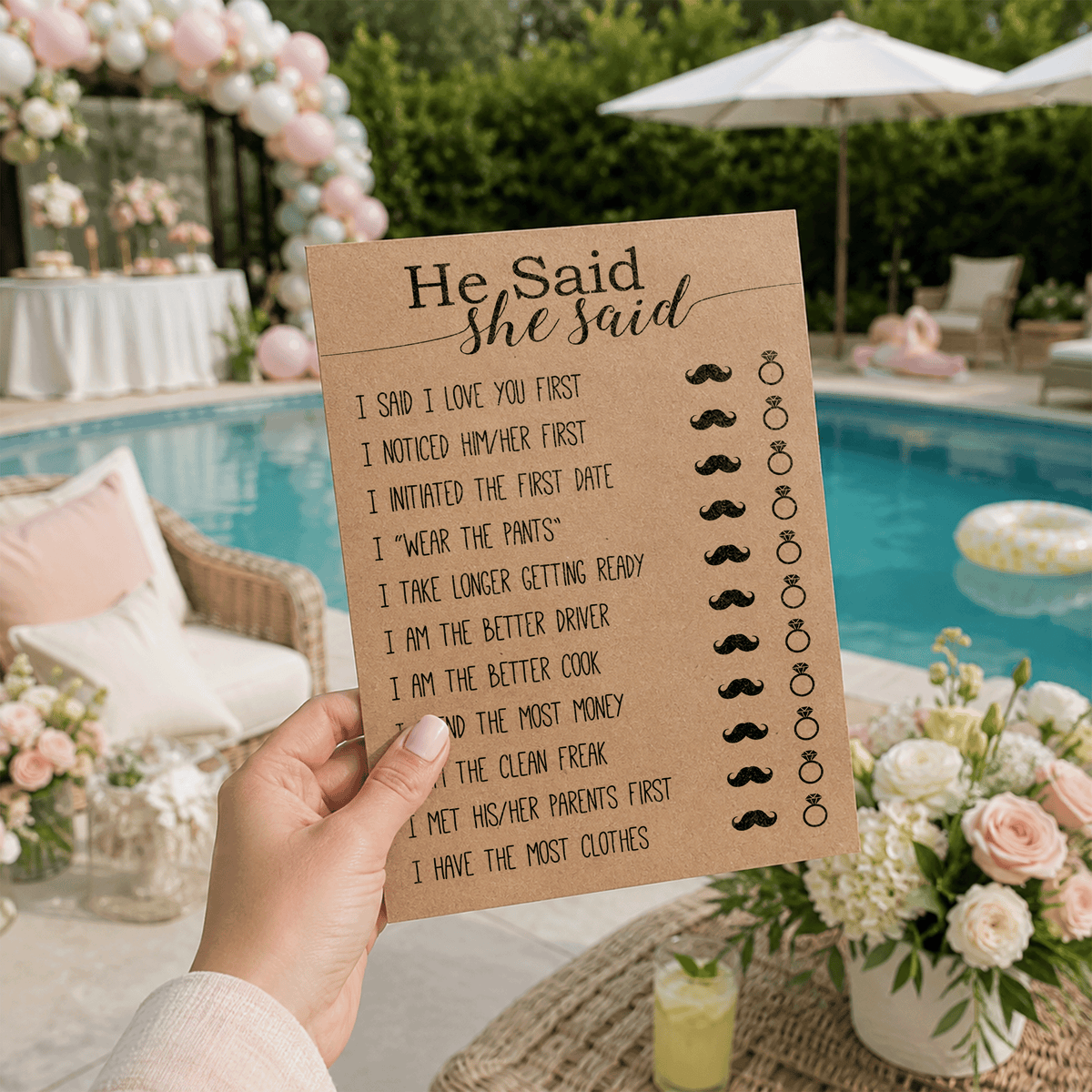 He Said She Said Bridal Shower Game