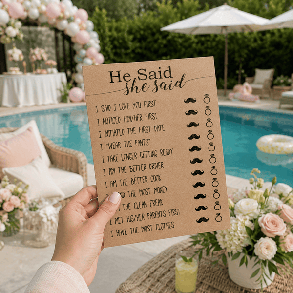 He Said She Said Bridal Shower Game