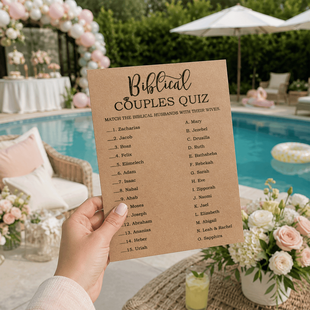 Bible Couples Quiz Bridal Shower Game