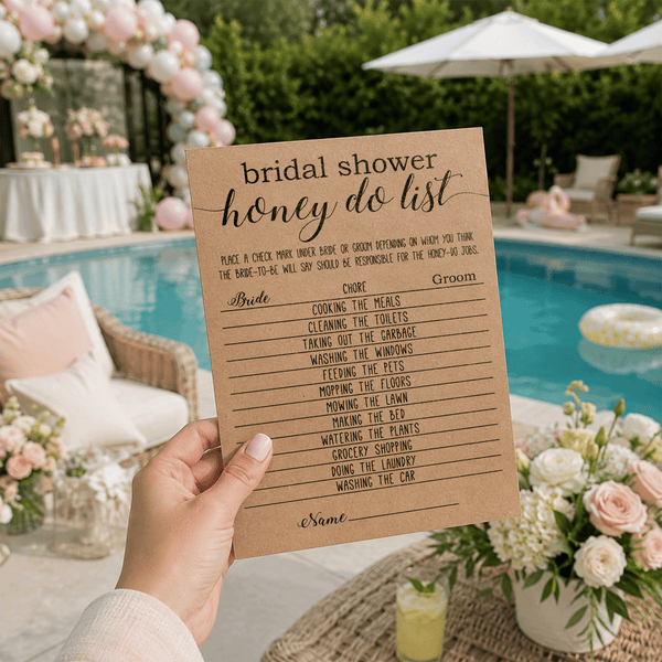 Bridal Shower Honey Do List Game