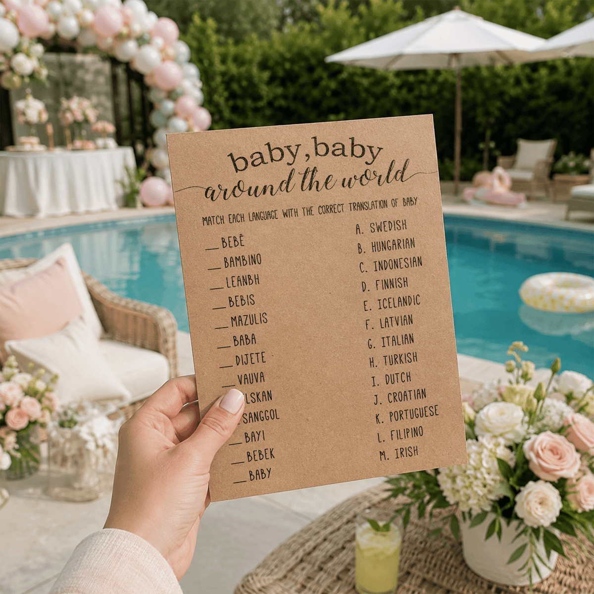 Baby Around The World Baby Shower Game