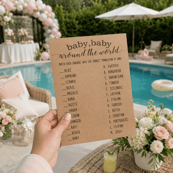 Baby Around The World Baby Shower Game