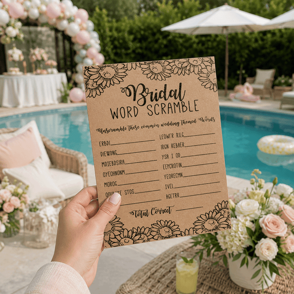 Bridal Word Scramble Bridal Shower Game