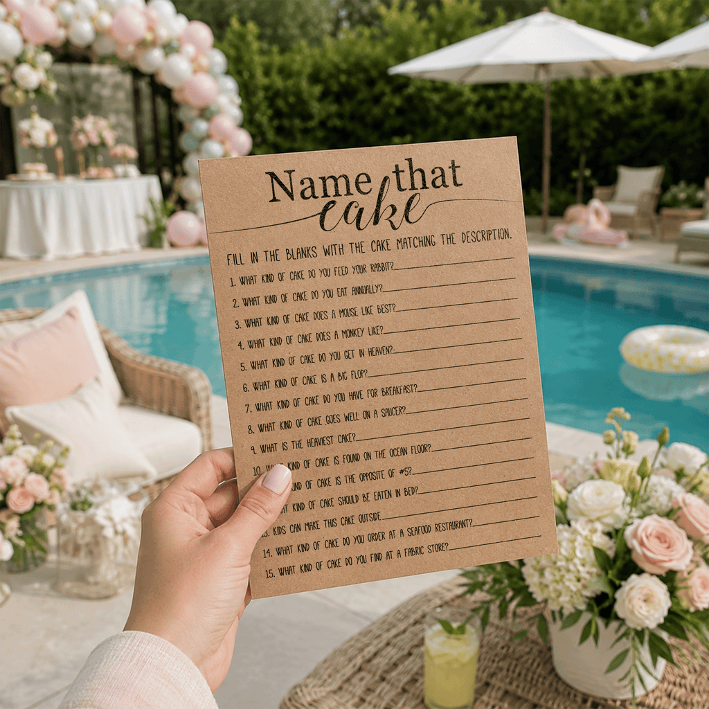Name That Cake Bridal Shower Game