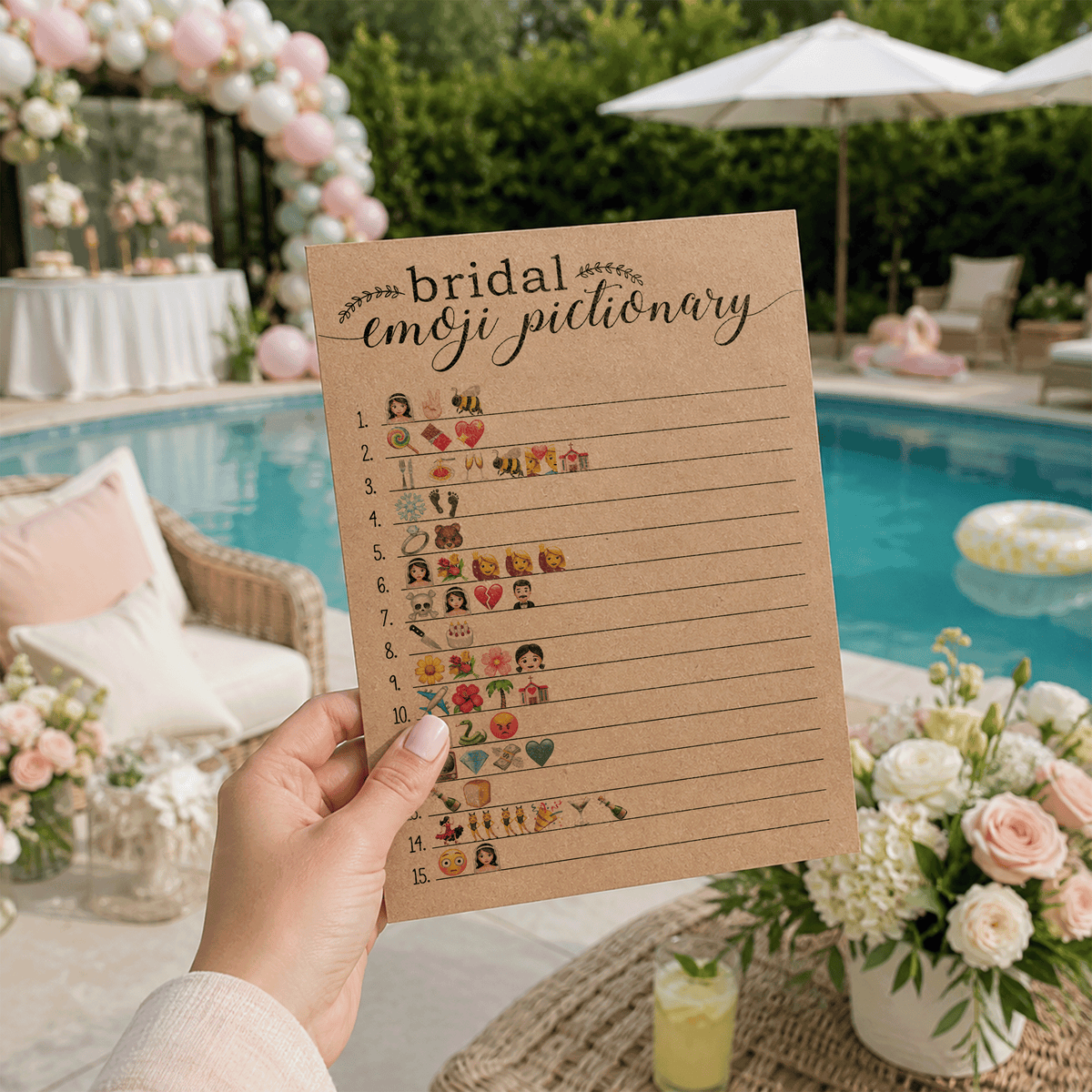 Bridal Emoji Pictionary Bridal Shower Game