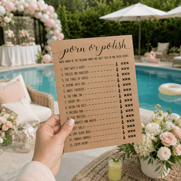 Porn Or Polish Bridal Shower Game