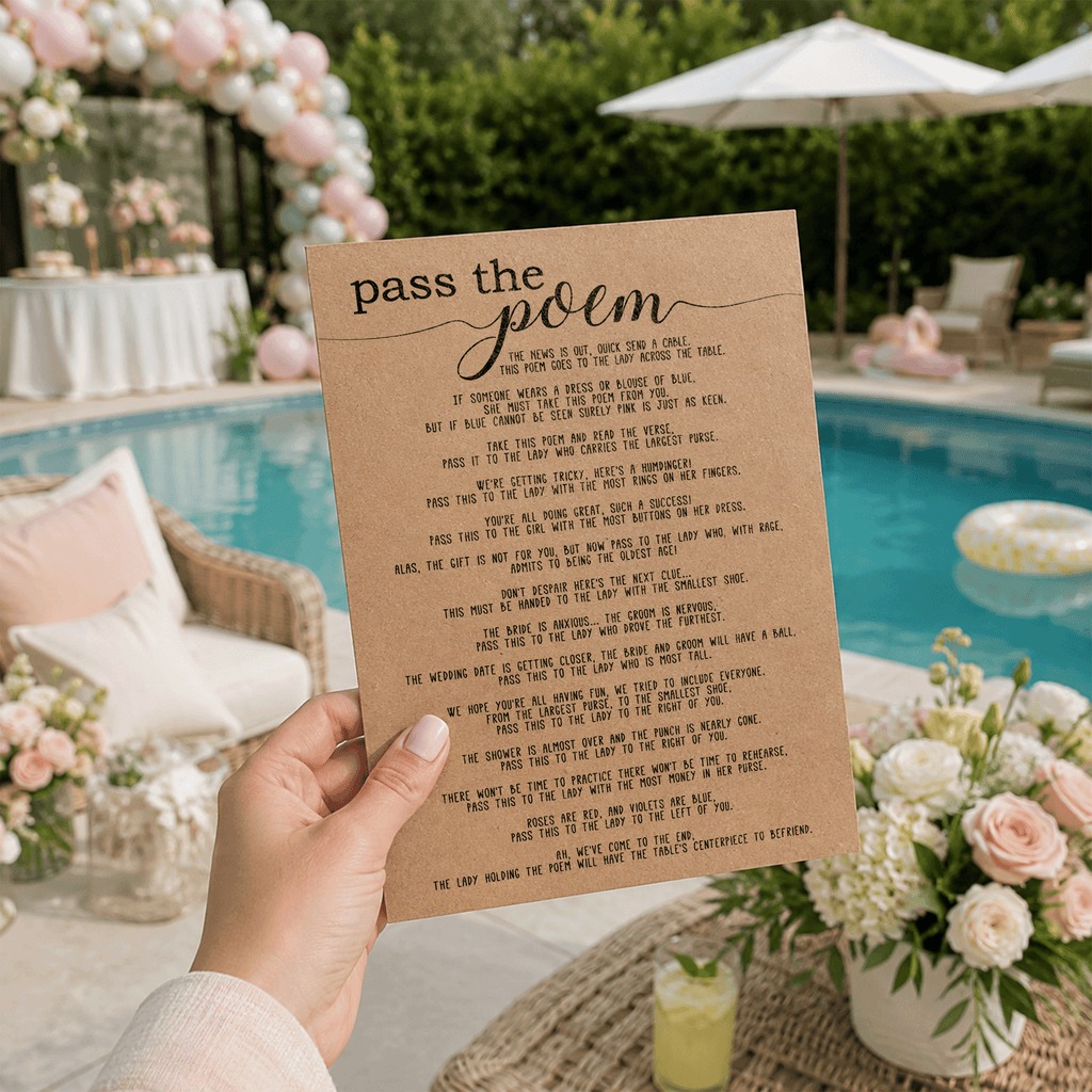 Pass The Poem Bridal Shower Game