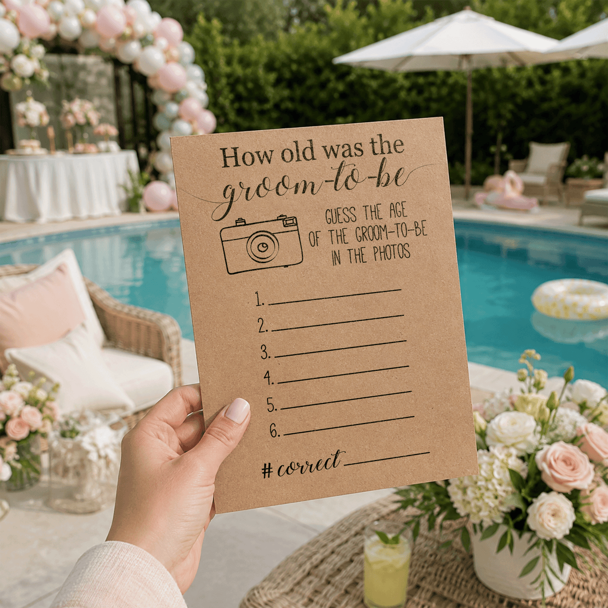 How Old was the Groom-to-be Bridal Shower Game