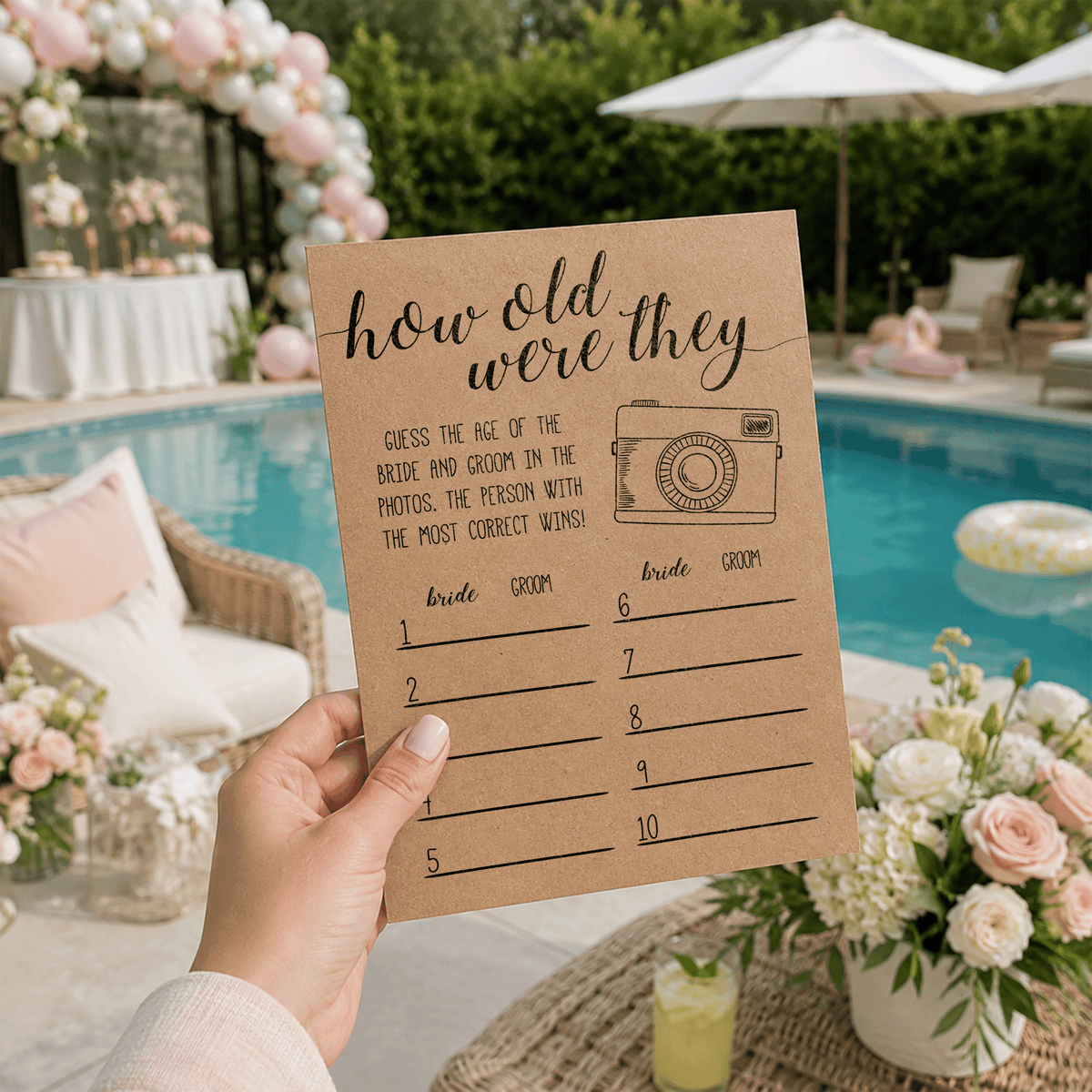 How Old Were They Bridal Shower Game