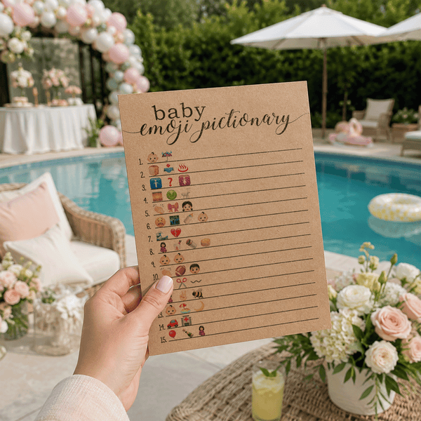 Baby Emoji Pictionary Baby Shower Game