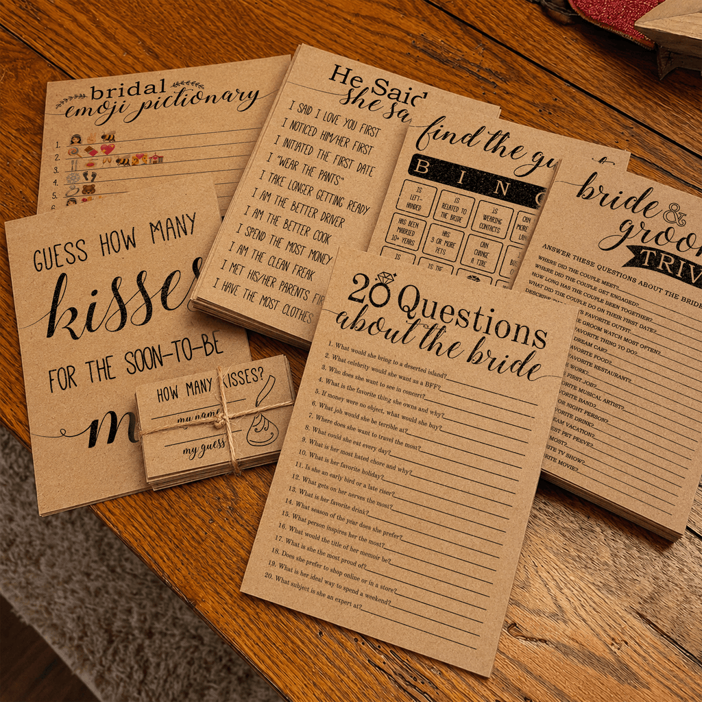 20 Questions about the Bride Bridal Shower Game