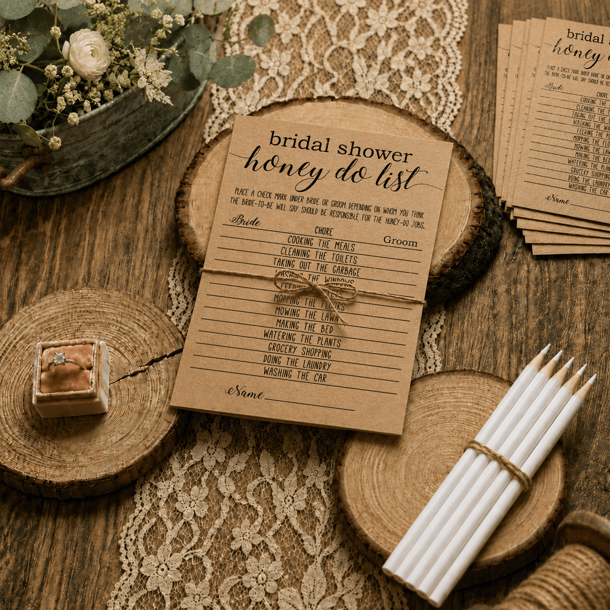 Bridal Shower Honey Do List Game