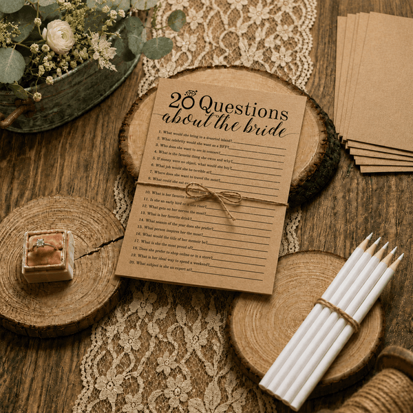 20 Questions about the Bride Bridal Shower Game
