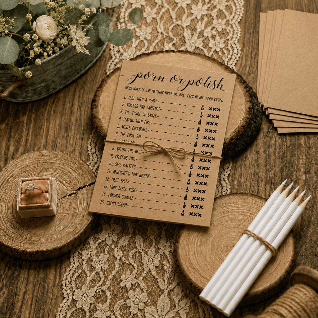 Porn Or Polish Bridal Shower Game