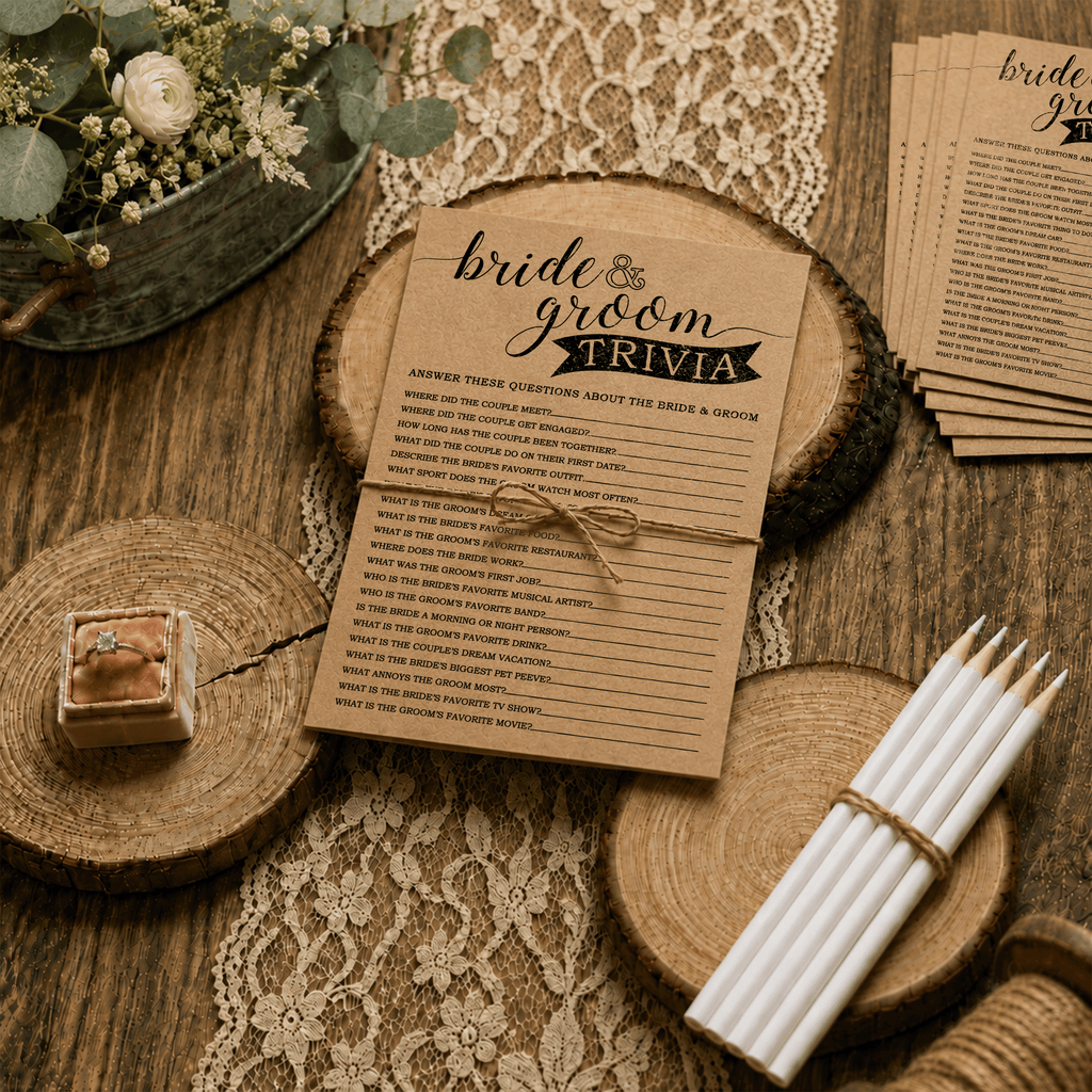 Bride Groom Trivia Bridal Shower Game