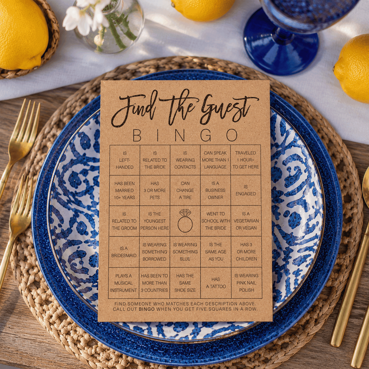 Find the Guest Bingo Bridal Shower Game