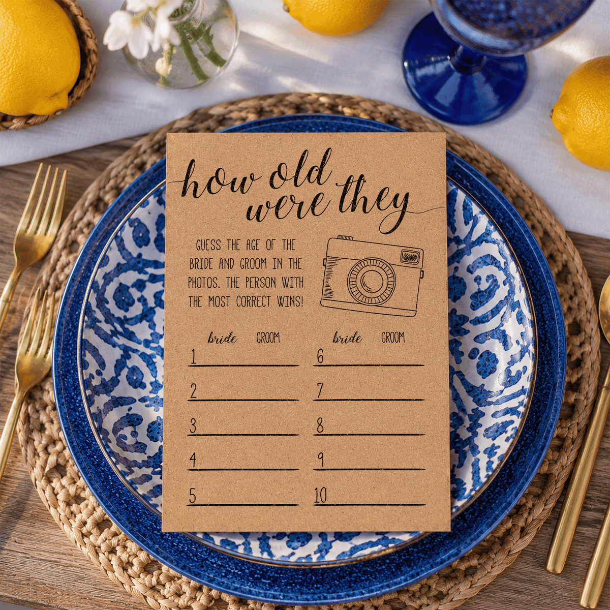 How Old Were They Bridal Shower Game