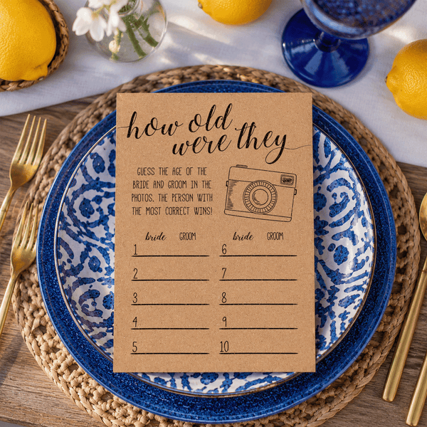 How Old Were They Bridal Shower Game