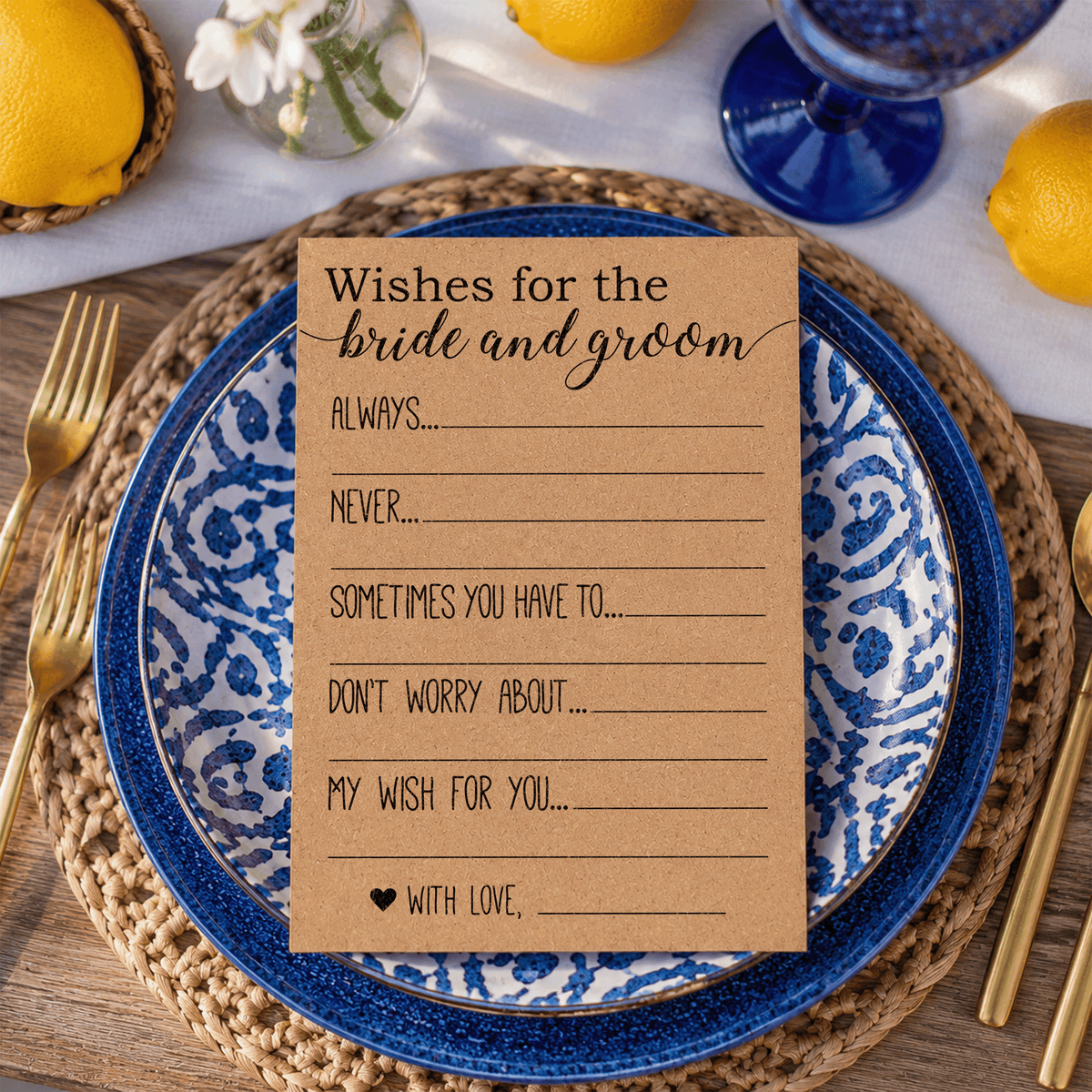 Wishes for the Bride and Groom Bridal Shower Activity