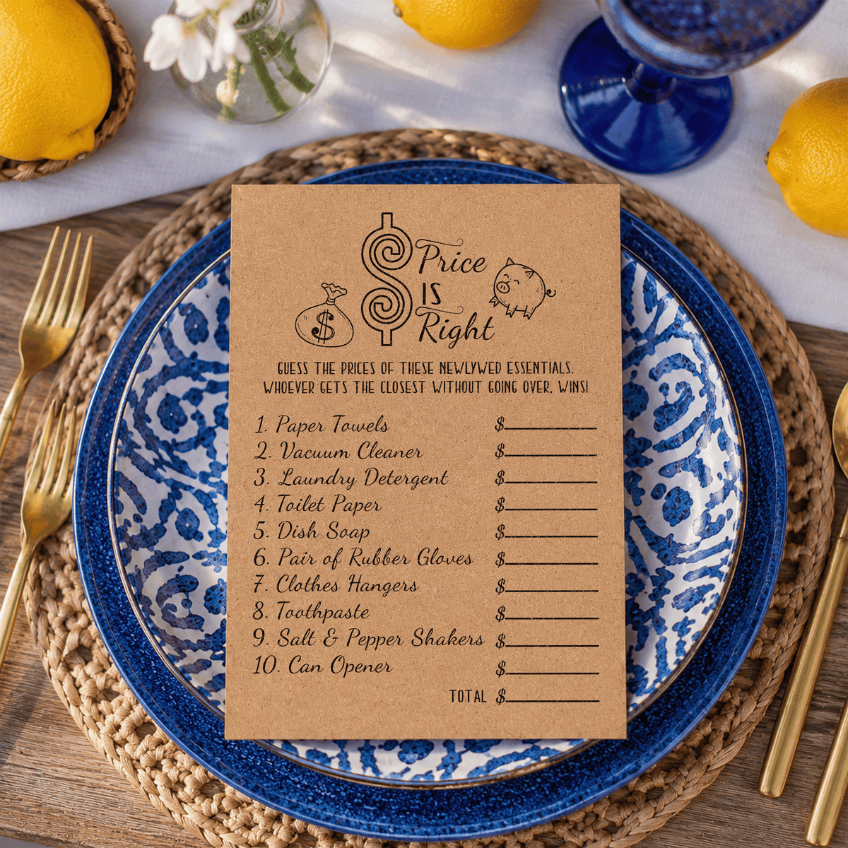 The Price Is Right Bridal Shower Game