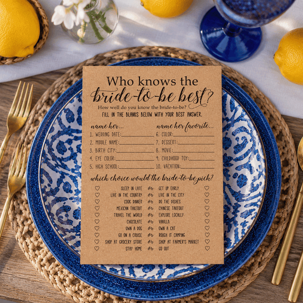 Who Knows The Bride-To-Be Best Bridal Shower Game