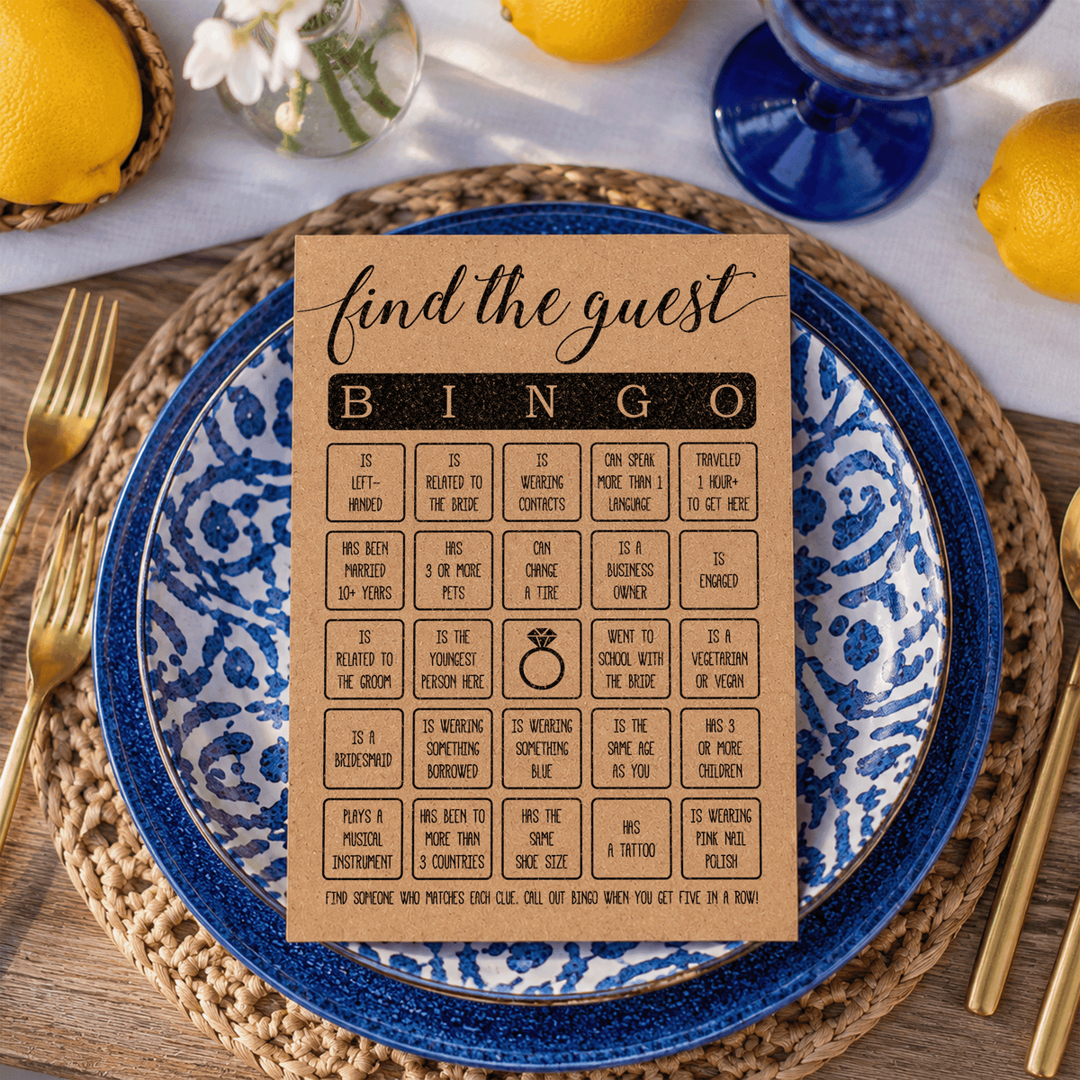 Find The Guest Bingo Bridal Shower Game