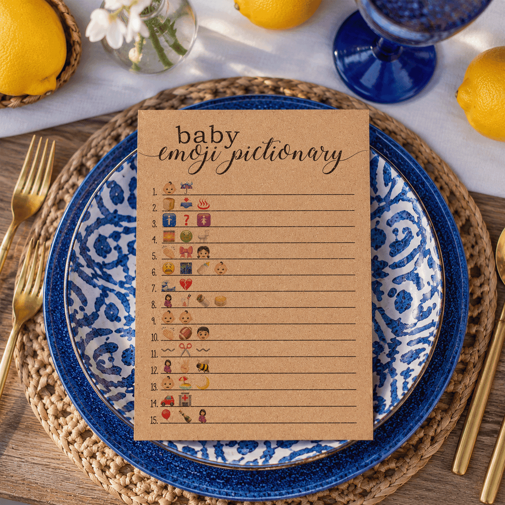 Baby Emoji Pictionary Baby Shower Game