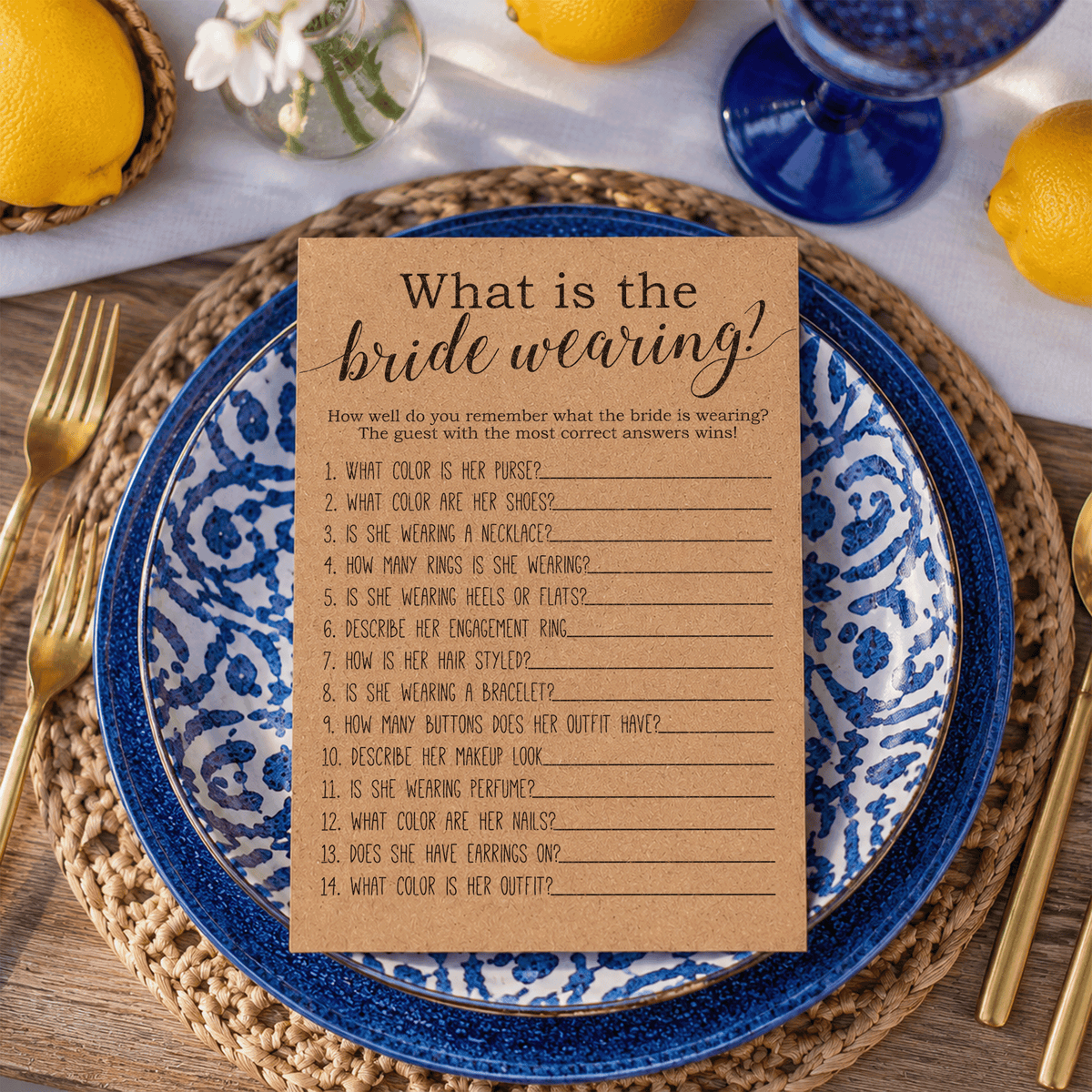 What Is The Bride Wearing Bridal Shower Game