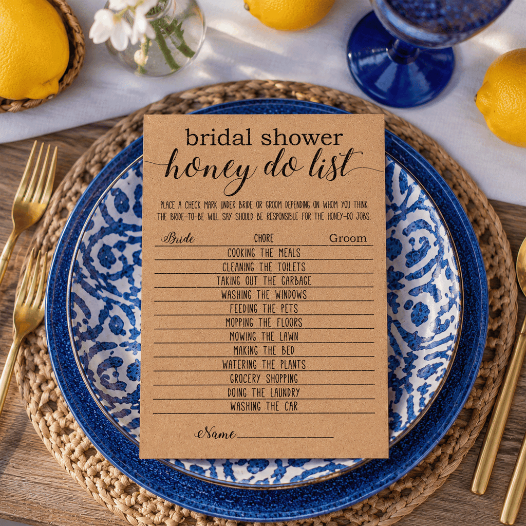 Bridal Shower Honey Do List Game