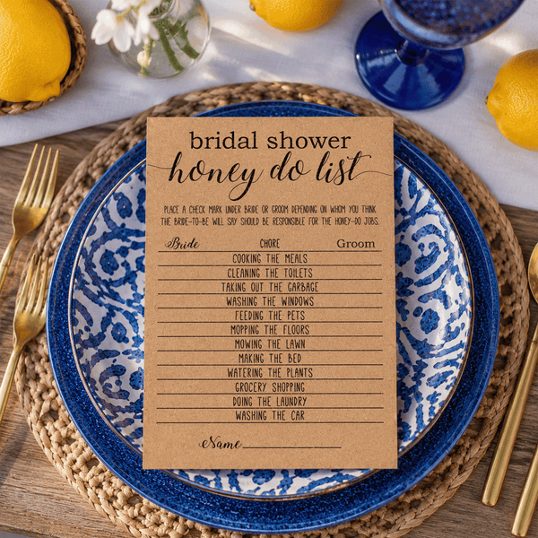 Bridal Shower Honey Do List Game