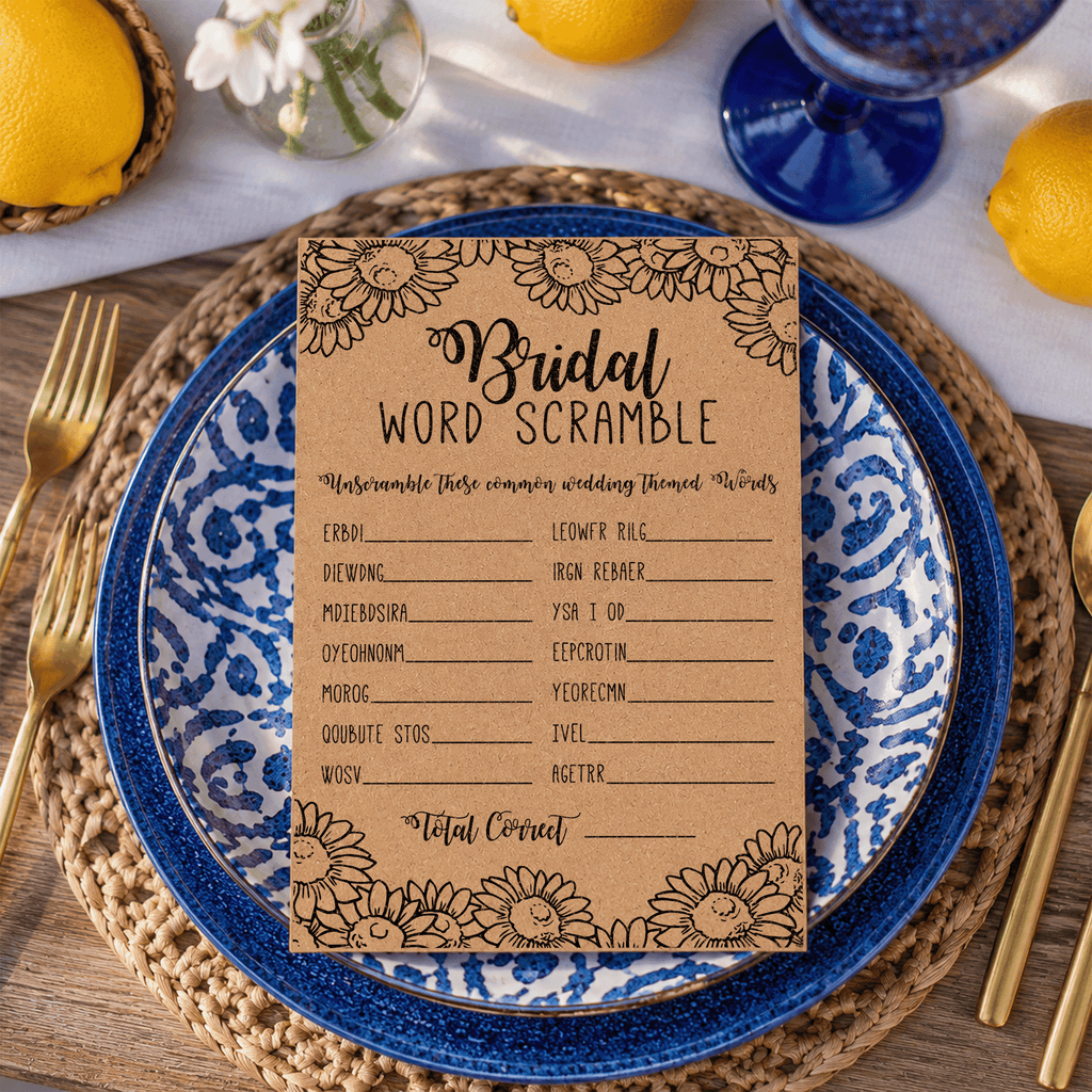 Bridal Word Scramble Bridal Shower Game