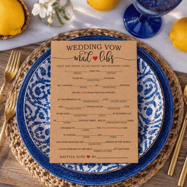 Wedding Vow Mad Libs Bridal Shower Game