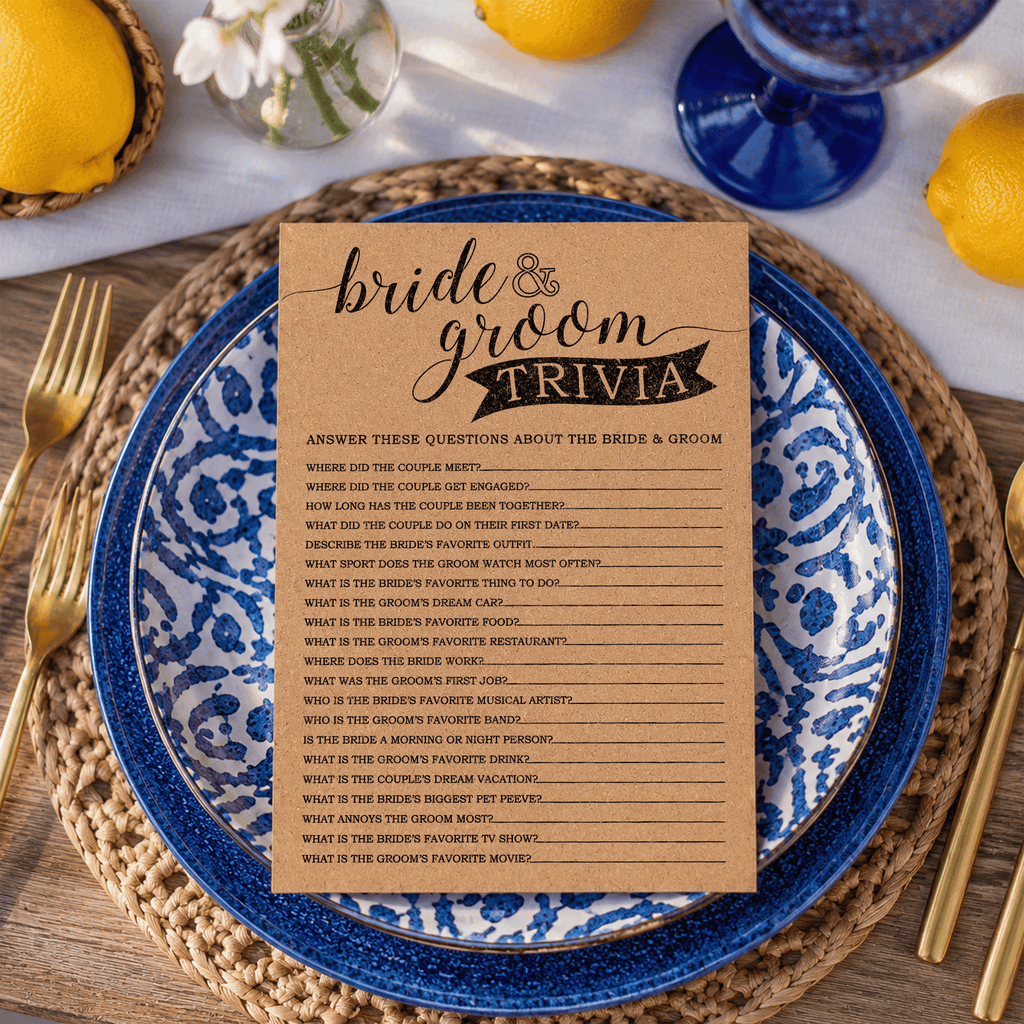 Bride Groom Trivia Bridal Shower Game