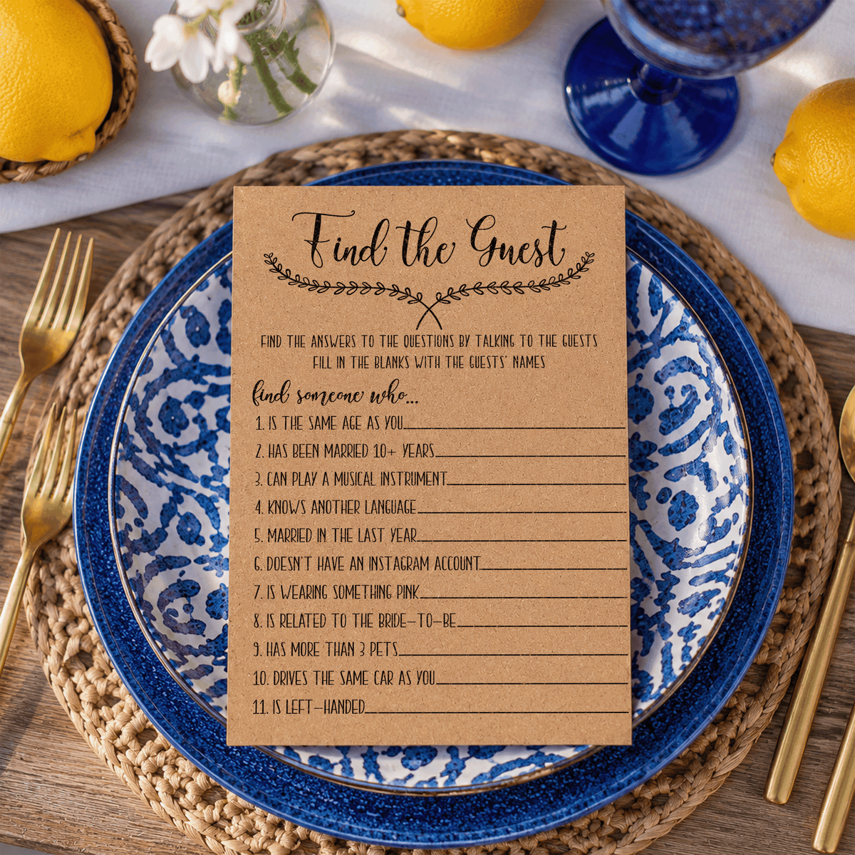 Find The Guest Bridal Shower Game