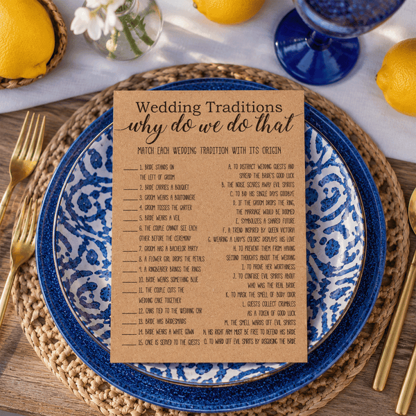 Wedding Traditions Bridal Shower Game