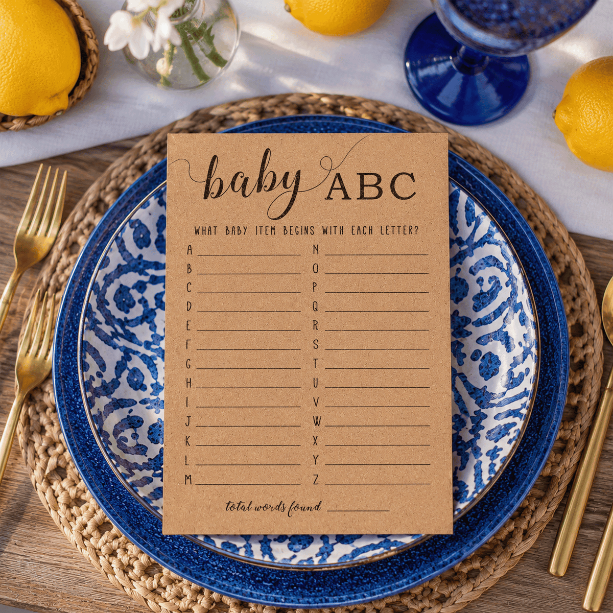 Baby ABC Baby Shower Game