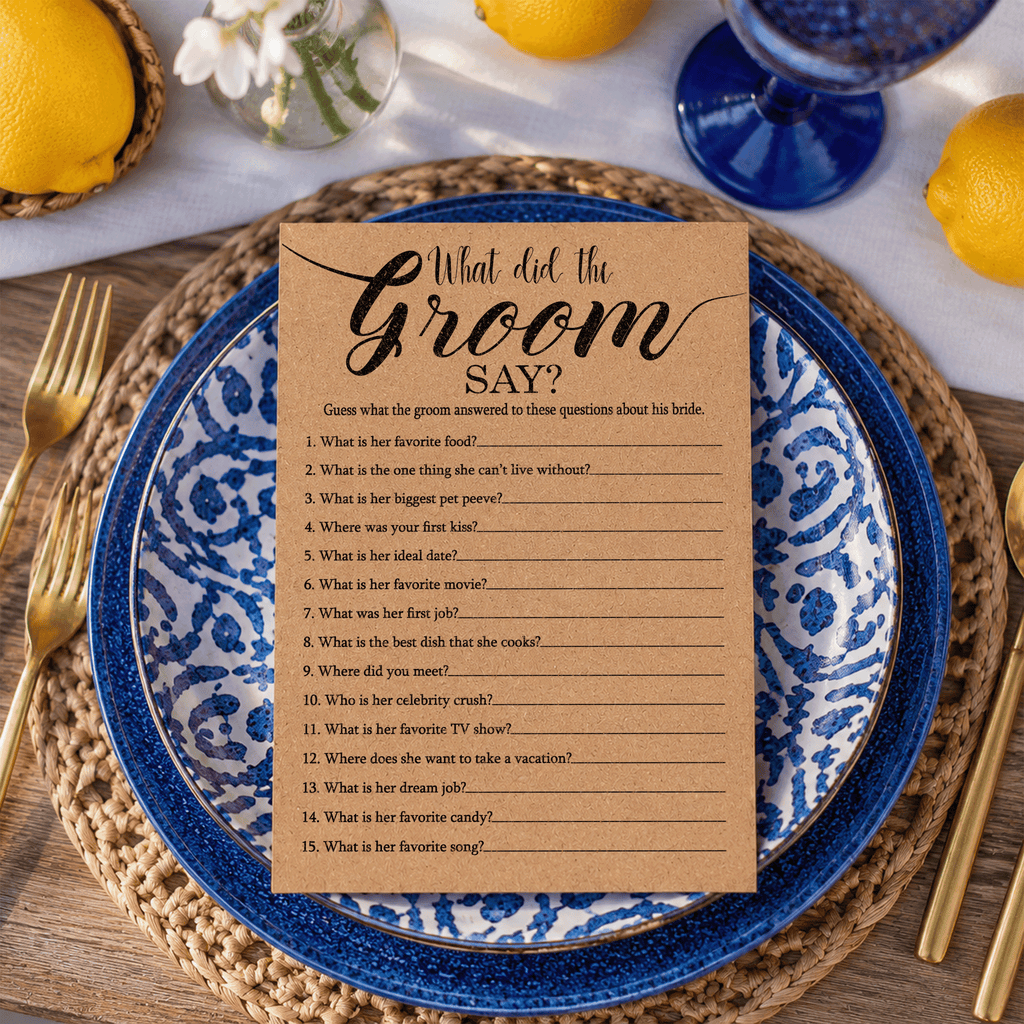What Did The Groom Say Bridal Shower Game