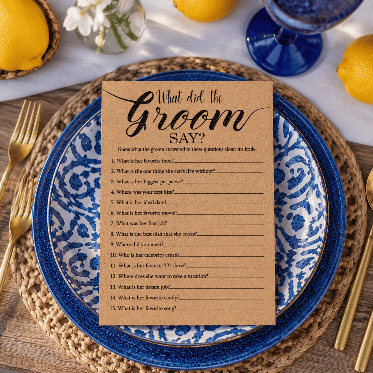 What Did The Groom Say Bridal Shower Game