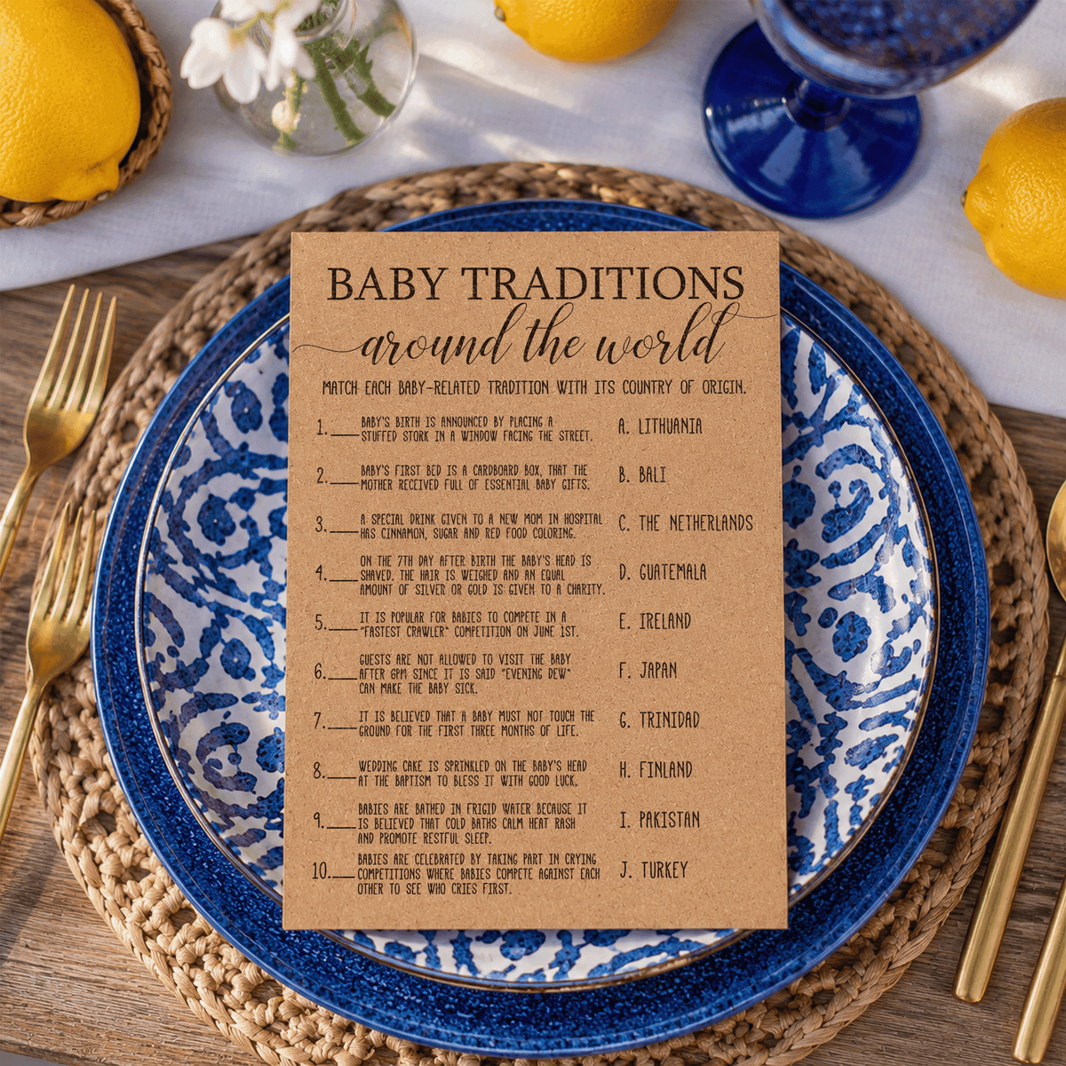 Baby Traditions Baby Shower Game