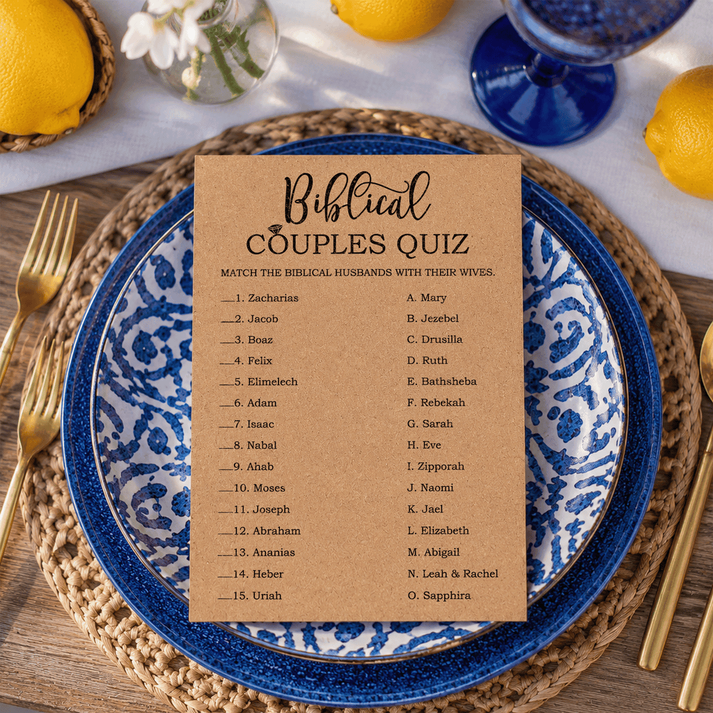 Bible Couples Quiz Bridal Shower Game