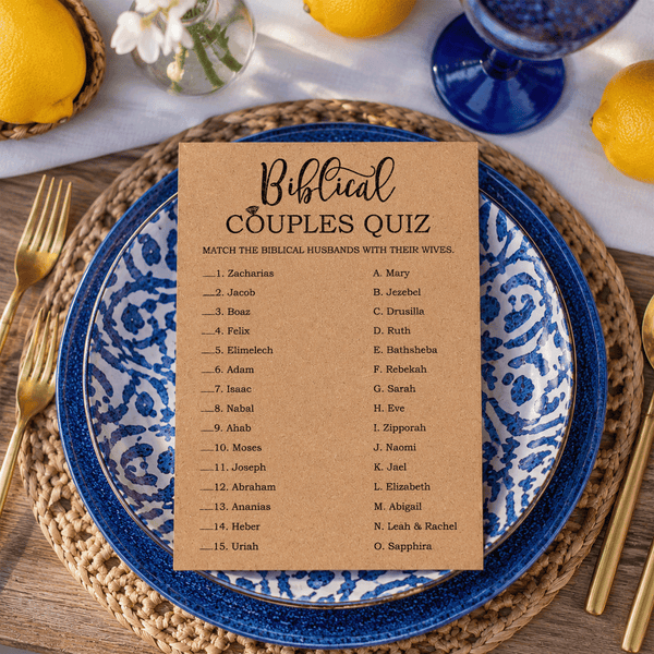 Bible Couples Quiz Bridal Shower Game