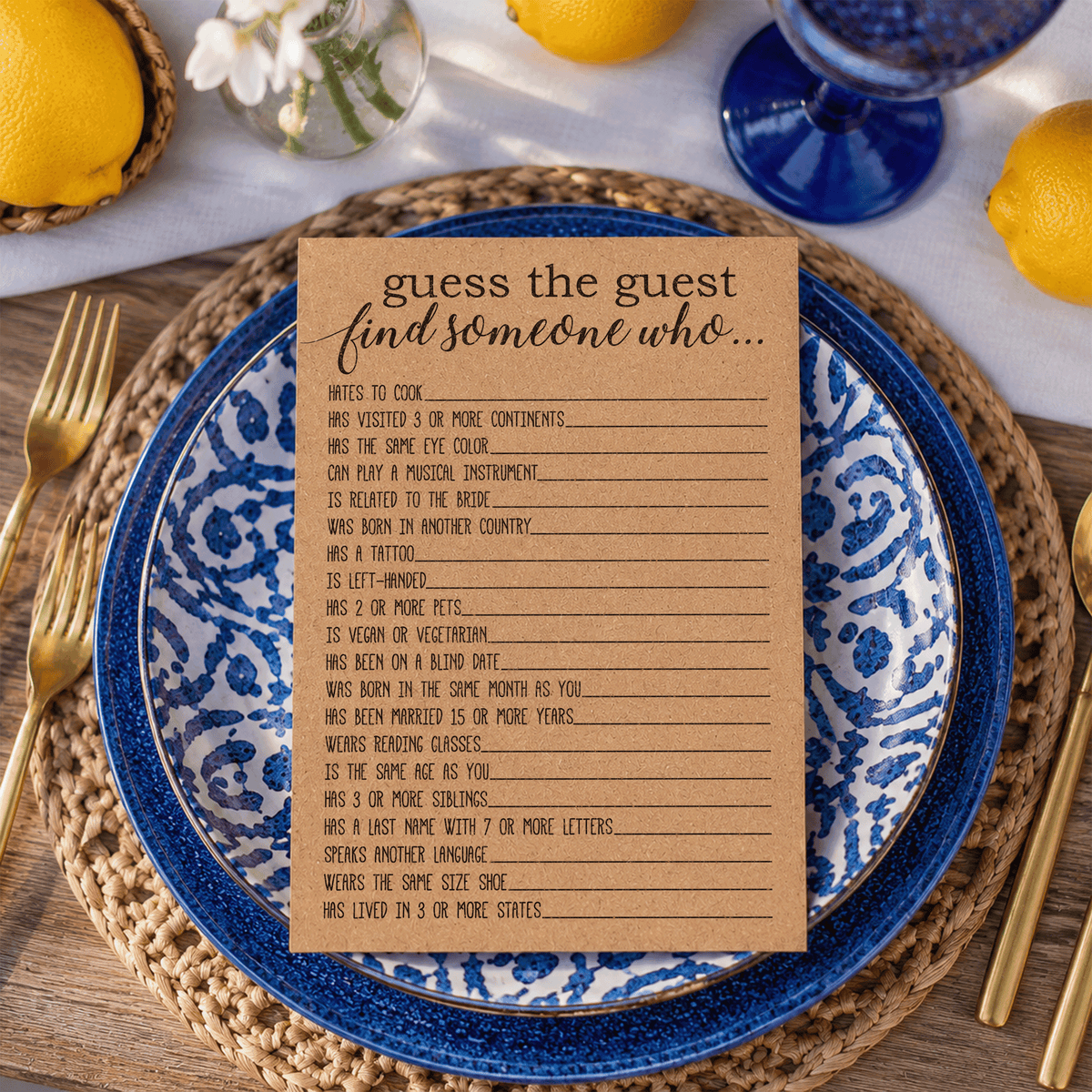 Guess The Guest Bridal Shower Game