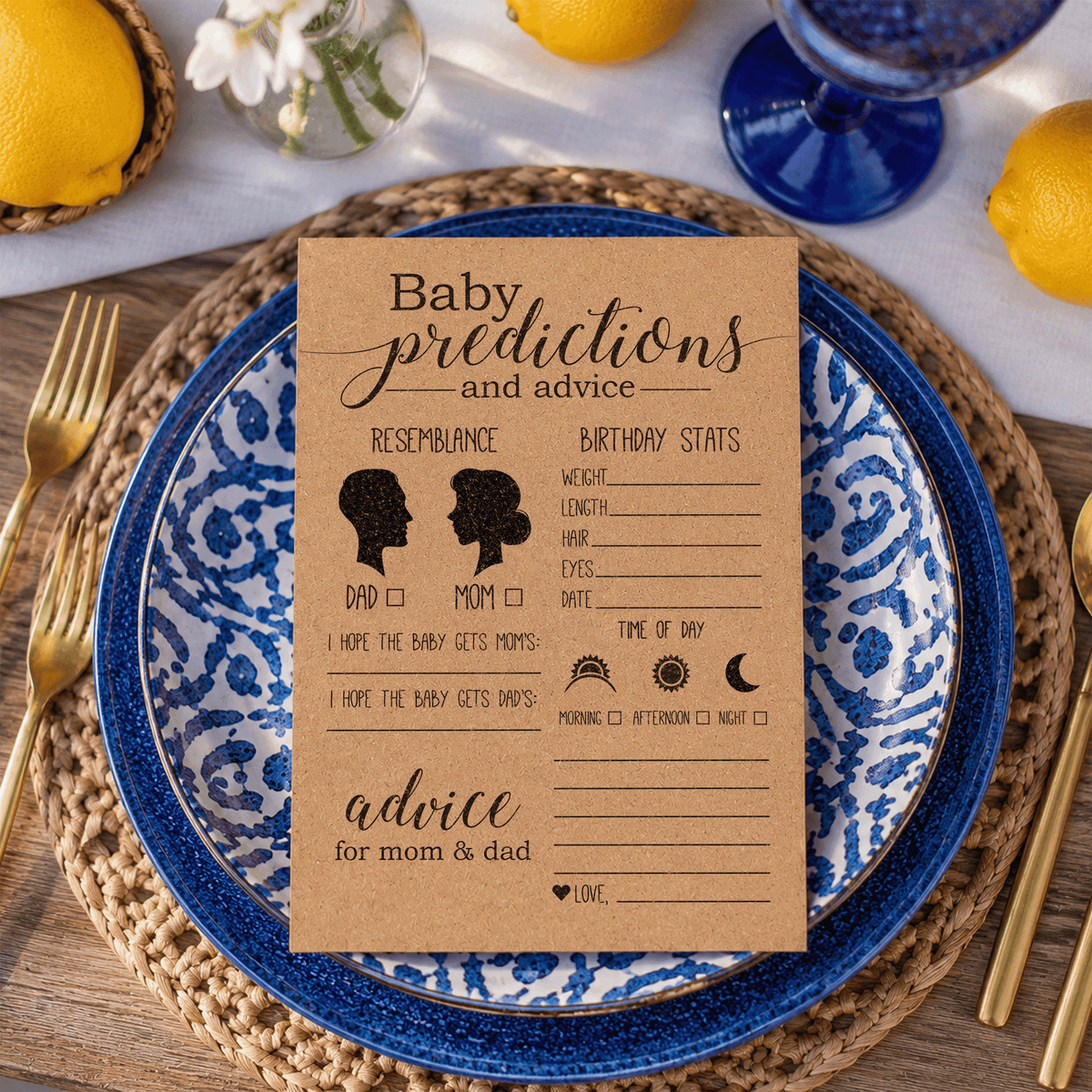 Baby Predictions Baby Shower Activity