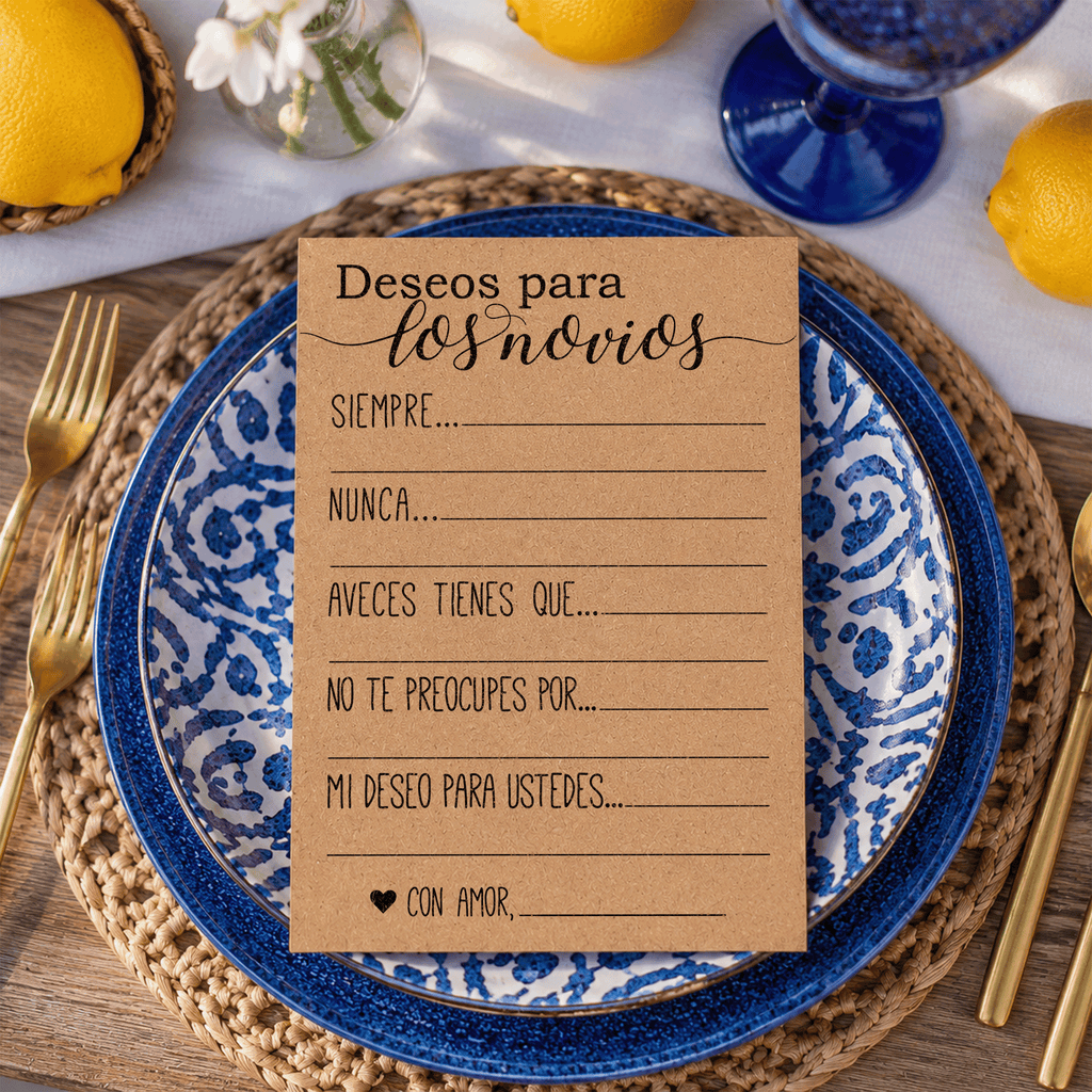Wishes for The Bride And Groom Spanish Bridal Shower Activity