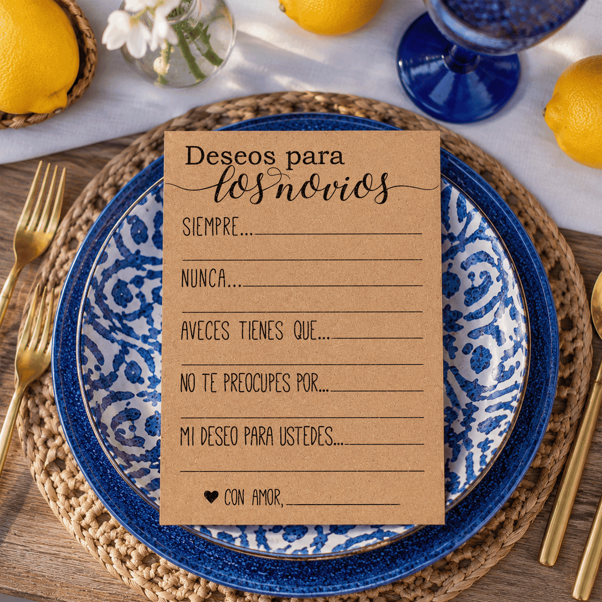 Wishes for The Bride And Groom Spanish Bridal Shower Activity