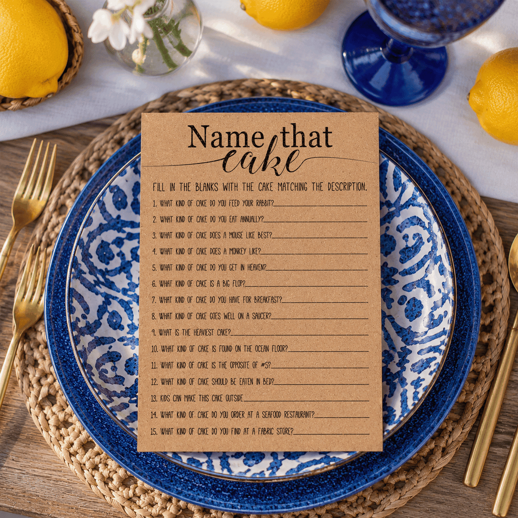 Name That Cake Bridal Shower Game