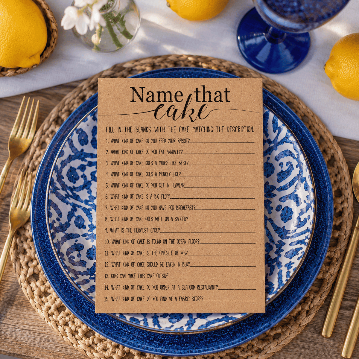 Name That Cake Bridal Shower Game