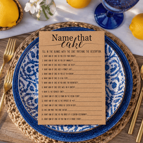 Name That Cake Bridal Shower Game