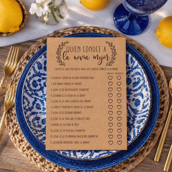 Who Knows the Bride-to-Be Best? Spanish Bridal Shower Game